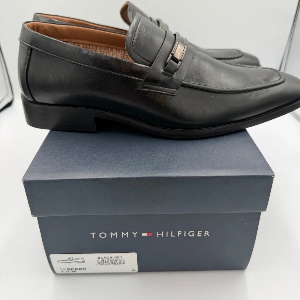 Tommy Hilfiger‎ Speer Mens Black Bit Loafers Memory Foam Dress Shoes SPEER 7.5 M